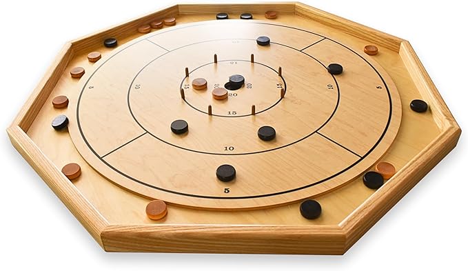 The Gold Standard Board - Traditional Octagon Crokinole Board Game Set