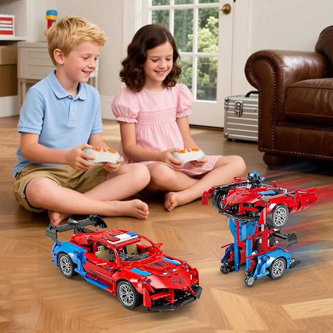 2 in 1 Remote Control Racing Car Building Blocks Compatible with Lego STEM Toy Building Toys 694 PCS Gifts Toys for Age 8-12 Years Old Kids Boys