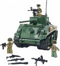 General Jim's WWII M4A1 Sherman Tank Brick Building Blocks Set 726 Pieces 1:29 Scale Rotating Turret Moving Tracks Compatible with Major Brands GJ-USSH