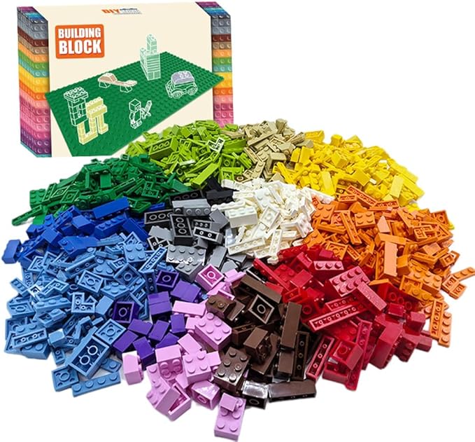 1200 Pieces Bulk Classic Building Blocks Set Compatible with Major Brands Basic Building Bricks Box Multiple Colors and Shapes Available