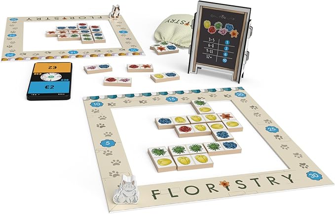 UP Games Floristry Board Game - Competitive Flower Auction &amp Storefront Design! Fun &amp Creative Strategy Game for Family Kids &amp Adults Ages 12+ 2 Players 20 Min Playtime
