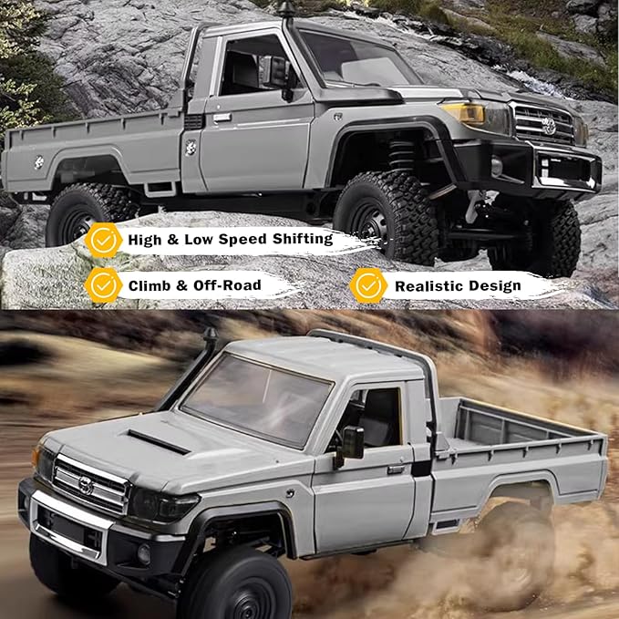 Upgraded MN82 PRO LC79 RC Rock Crawler 1/12 MNRC RC Crawler 4x4 Toyota LC79 Off Road RC Pickup Truck 4WD 2.4GHz RC Climing Car RTF with LED Lights for Adults