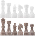 Radicaln Marble Chess Figures 3.5'' Inches White and Oceanic Handmade Marble Chess Pieces for Board Game and Travel Set for Adults