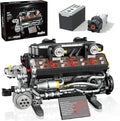 V12 Engine Building Set for Adults and Teens 14+ 1409 PCS Motorized Mechanical Engineering Model Kit That Runs MOC Engine Toy with Battery Box and Motor Compatible with Lego STEM Gift for Men