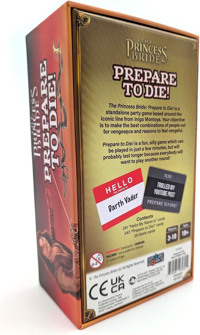 The Princess Bride: Prepare to Die! | Board Game Based on The Film | Hilarious Party Card Game for Adults &amp Teens 3–10 Players Age 14+ | Standalone Princess Bride Game