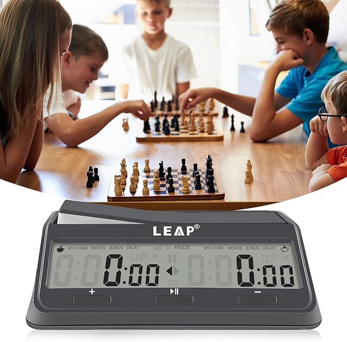 LEAP Chess Clock 9921 Updated Programme Byo-yomi Delay Bonus with Large Screen