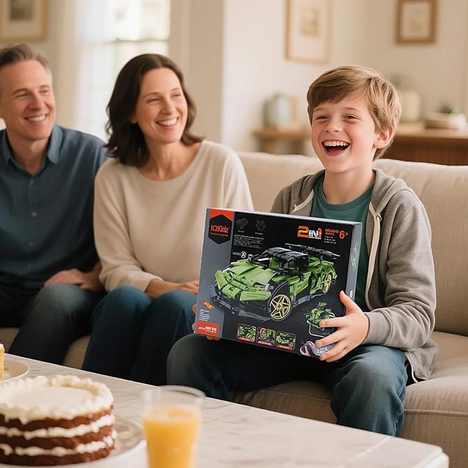 STEM Building Blocks Kit for Kids - 2 in 1 Remote Control Race Car and Robot Toy Great Gift for Boys Teens Age 6 7 8-12+ Year Old Who Love Engineering and RC Sports Car Toys
