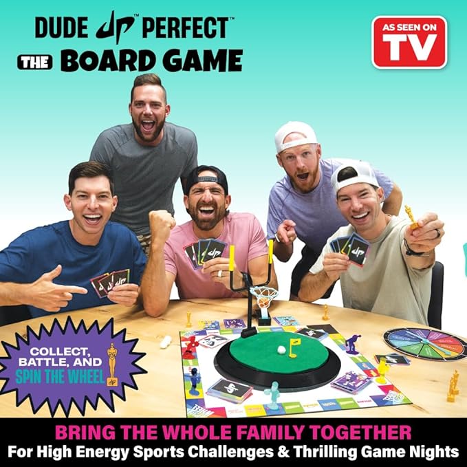 Dude Perfect Board Game 2-5 Player Challenging and Competitive Family Board Games Ideal Sports Board Games for Family Game Night Ages 4 and Above