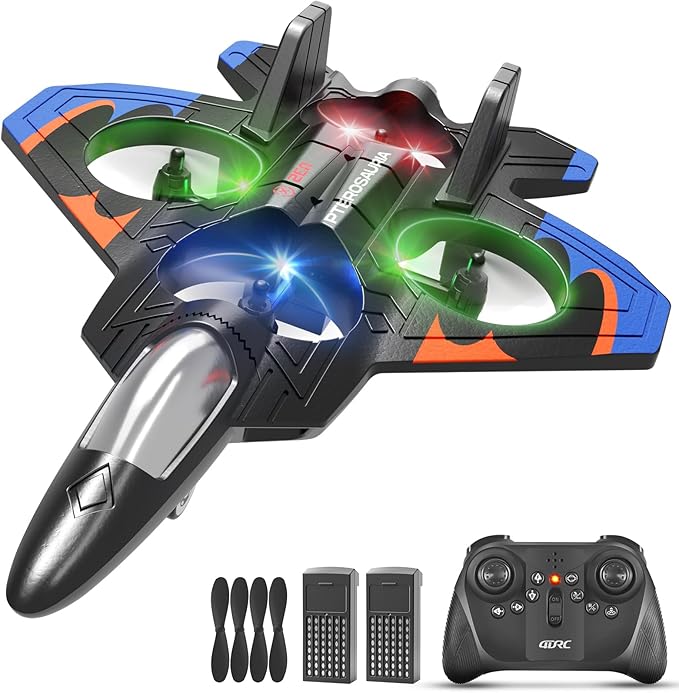 Foam Remote Control Airplanes RC Planes for Kids Adults RC Airplane Fighter Jet with Light 360° Flip Fighter Jet Toys Stunt Roll Airplane Toy Gifts for Kids Boys