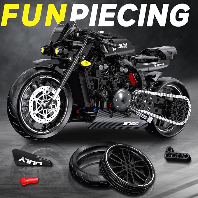 1:8 Motorcycle Building Set for Adults Kickstand for Display Gift for Adults Teenage Gifts on Birthday(583PCS)