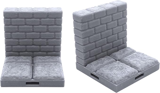 EnderToys Locking Dungeon Tiles - Masonry and Stone Wargame Terrain for Tabletop 28mm Miniatures 3D Printed Scenery