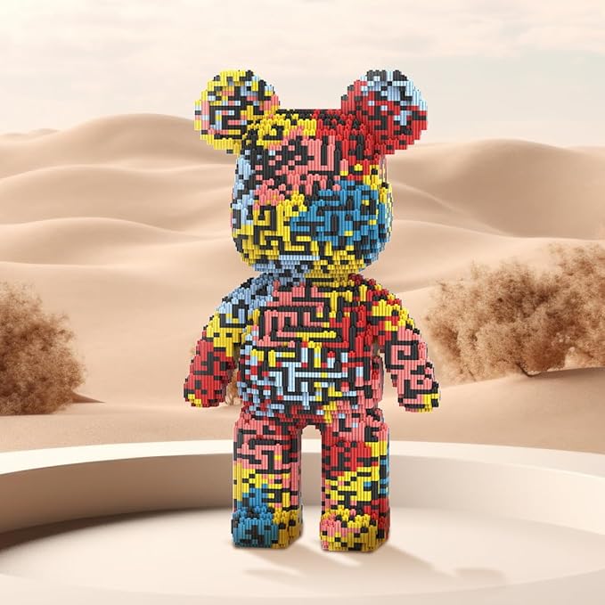 DAHONPA Maze Pattern Bear Micro Building Blocks Set (7250 Pieces) Bear Bricks Set Creative Home &amp Office Decor Gift for Adults and Kids