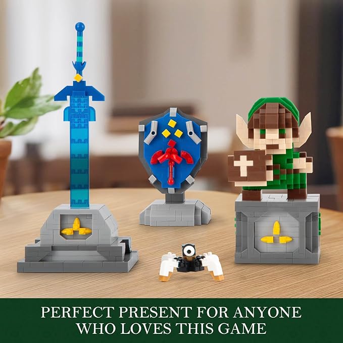 Finger Rock Link Building Set Game Action Figure Building Kit 4 in 1 BOTW Holding Master Sword and Hylian Shield Guardian Toys Gifts for Adults Teens 14+ (1200 PCS)