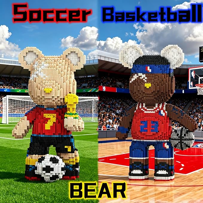 Teddy Basketball Bear Micro Building Blocks Set(16.9inches) Bear Building Blocks Gift for Adult 2026