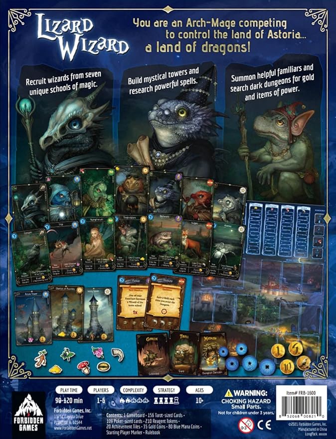 Forbidden Games Lizard Wizard – Fantasy Strategy Game of Spellcasting Potions and Mystical Creatures Ages 10+ 2-6 Players Family Game Night Essential