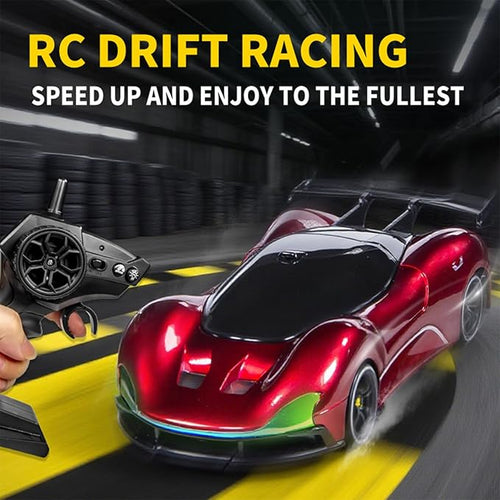 1:20 Scale Remote Control Drift Car 4WD 2.4GHz Racing Sport Toy RC Car with LED Lights Racing and Drift Wheels (Green)