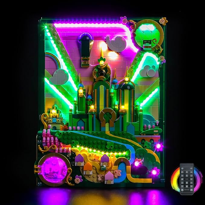Light kit Compatible with Lego 75685 Emerald City Wall Art Decoration - No Model Only Light LED Lighting Accessories Compatible with Lego 75685 (RC Version)