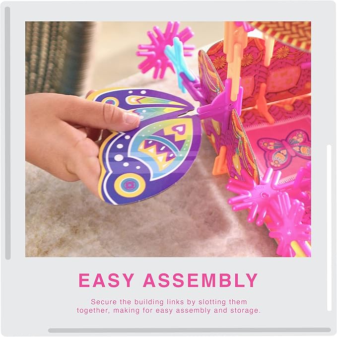 Butterfly Hot Air Balloon | Build-Your-Own Magical Adventure Play Set Kids 3D Puzzle Toy - STEM Girl Toys Ages 6-7 and Up (135+ Pieces)