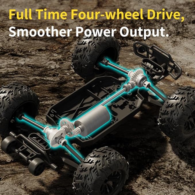 1:16 Scale All Terrain RC Cars High Speed Fast RC Car Max 45km/h 4WD Electric Vehicle Remote Control Monster Truck with 2 1500mAh Batteries2.4GHz 4X4 Off-Road RC Drift Car for Kids Boys Adults