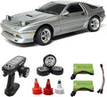 YUCT LDRC LD1802 1/18 RC Drift Car Silver High-Speed Drifting with Gyro Two Batteries Replacement Tires