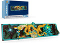 Mythic Dragon Tiles Building Blocks Set with LED Lights Divine Loong 3D Wall Art Building Toys 170020 with Flowers 1532 Pcs Dragon Relief DIY Model Kit for Adult Creative Gifts &amp Decor