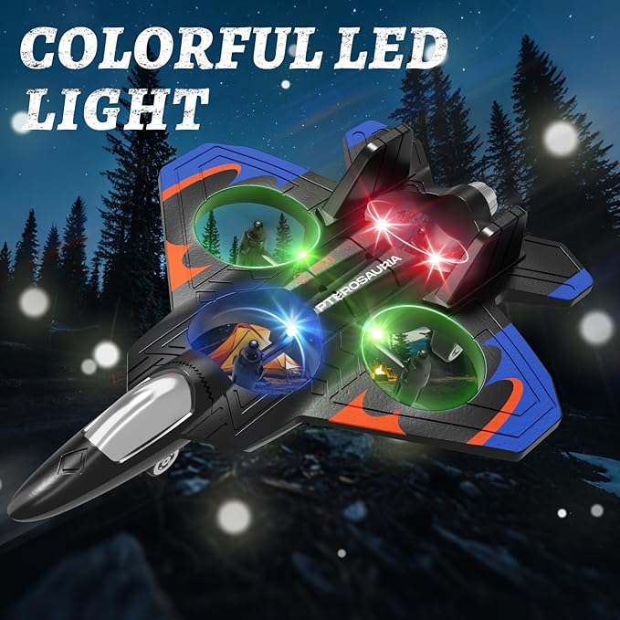 Foam Remote Control Airplanes RC Planes for Kids Adults RC Airplane Fighter Jet with Light 360° Flip Fighter Jet Toys Stunt Roll Airplane Toy Gifts for Kids Boys