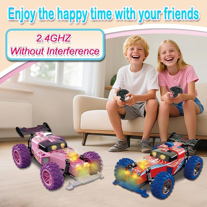 Remote Control Car RC Cars Toys for Kids with 2.4 GHz Remote Control4WD Electric Vehicle with Two Rechargeable BatteriesPlay Indoor and Outdoor