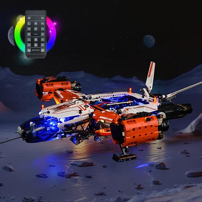 Upgraded Led Light Kit for Lego VTOL Heavy Cargo Spaceship LT81 Building Set Remote Control Version Compatible with Lego 42181 (Model Not Included)