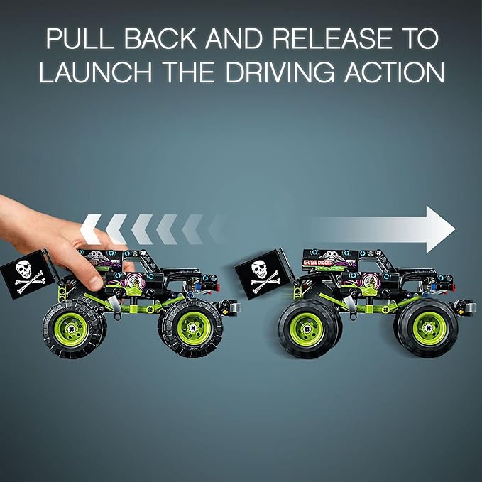 LEGO Technic Monster Jam Grave Digger 42118 Set - Truck Toy to Off-Road Buggy Pull-Back Motor Vehicle Building and Learning Playset Gift for Grandchildren or Any Monster Truck Fans Ages 7 and Up