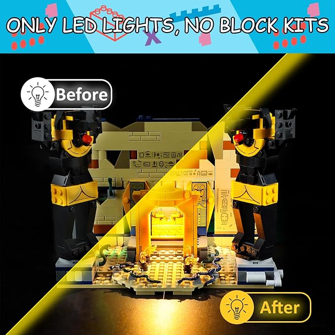 LED Light Kit for Lego 77013 Escape from The Lost Tomb Set Compatible with Lego 77013 Building Blocks Model(Not Include Blocks Set)