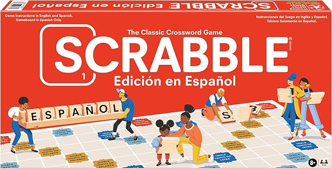 Winning Moves Scrabble Edicion En Espanol/Spanish Scrabble Games USA World's Most Famous Word Game Designed for The Spanish Language for 2-4 Players Ages 8+