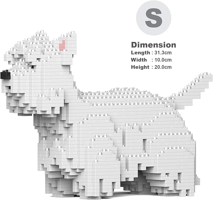 JEKCA West Highland White Terrier 01S | Dog Plastic Building Blocks | Age 14+