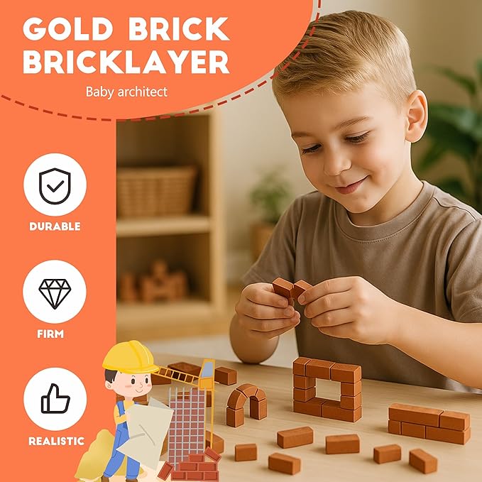 Brick and Mortar Construction Set DIY House Building Kit for Kids Realistic Mini Bricks STEM Building Toy Creative Engineering Toy for Boys and Girls