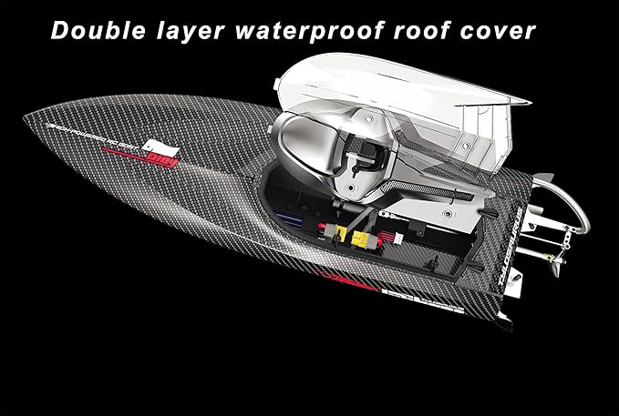 25inch UDI022 Large Remote Control Boat for Adults Experts 14y+ Alloy Tail Kits RC Brushless Watercraft 50km/h 31mph 3S/4S Battery &amp LED 4WD Full-Functions RC Sail