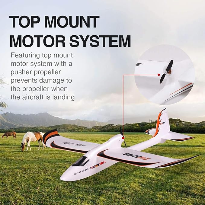 Fms Rc Plane for Adults Easy Trainer RC Airplane 4CH 1280mm (50.4) Wingspan Beginner Without Reflex RTF Ready to Fly (Included Transmitter/Receiver/Battery)