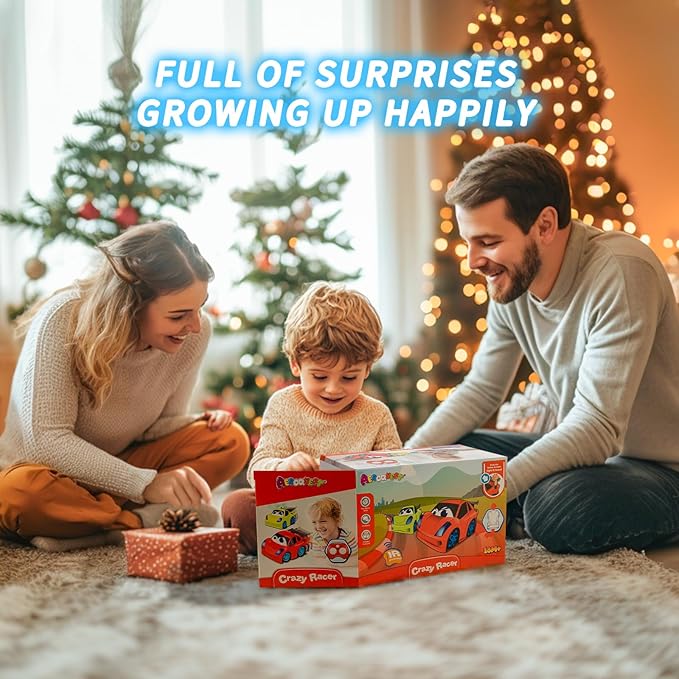 Remote Control Car RC Car Toy with Lights and Sounds for Boys Girls and Toddlers Ages 1-3 2-4 4-7 &amp 3 Years Old