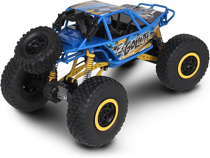 NKOK Mean Machines 1:10 2.4GHz RC 4x4 Xtreme RC Goliath Off-Road Truck RTR Designed for Rough Terrain Climbing Pistol Grip Full Function Controller Powerful Motor Action Camera Mount