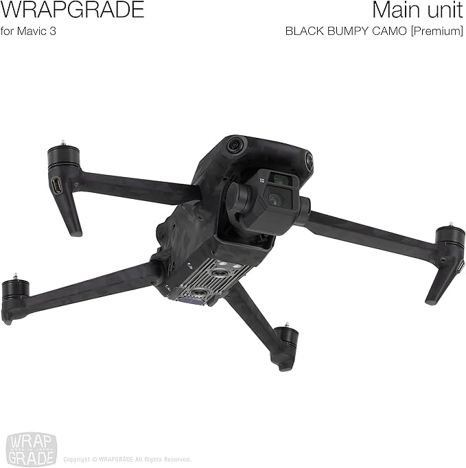 WRAPGRADE Skin Compatible with DJI Mavic 3 Pro (Black Bumpy CAMO)