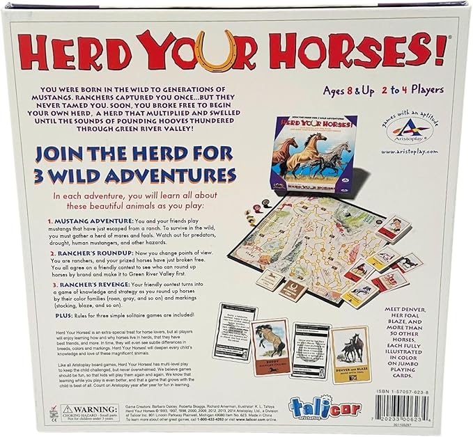 Herd Your Horses Game - Experience the Thrill of a Wild Horse Round-Up for 2-4 Players Ages 8+