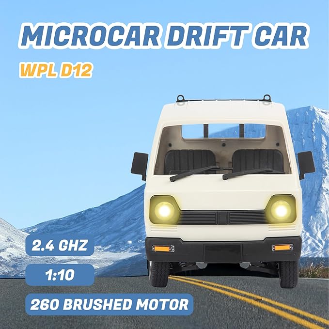 WPL D12 RC Truck 1/10 RC Crawler 2.4G Drift RC Cars Pickup with 3pcs Upgraded 1200mah Battery Remote Control Truck Crawler Full Scale RC Rock Crawler Off-Road wpl d12 RC Trucks