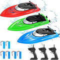 RC Boat 3PACK High Speed Remote Control Boat for Kids &amp Adults 10km/h 2.4G Boats for Pools and Lakes Rechargeable Battery Included