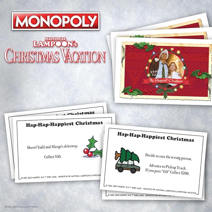 Monopoly National Lampoons Christmas Vacation Featuring Themed Tokens Squirrel Egg Nog Glass Chainsaw &amp More 2-6 Players Ages 15+ Play Time 60+ Officially Licensed National Lampoons Board G