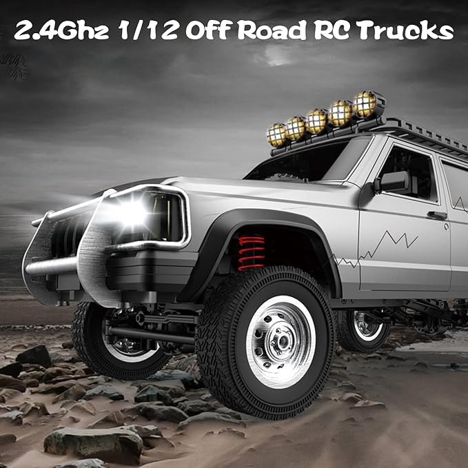 GoolRC RC Rock Crawler 1:12 Scale Remote Control Car 2.4Ghz 4WD Off Road RC Truck All Terrains Climbing Vehicle RC Car Gifts for Adults Include 2 Batteries (Blue)
