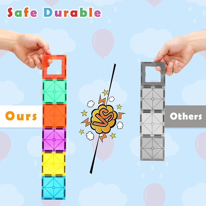 Gemmicc Magnetic Tiles Magnet Toys Building Blocks for Kids STEM Approved Educational ToysMagnet Puzzles Stacking Blocks for Boys Girls72 PCS Advanced Set