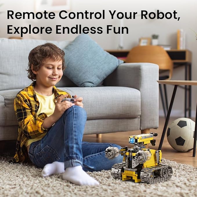 Sillbird Robot Building Kit with Remote Control Gifts for Kids Boys Ages 8-13 Coding STEM Robotic Technic Racer Car Toys for Birthday Build 6in1 Model with 631 Pieces