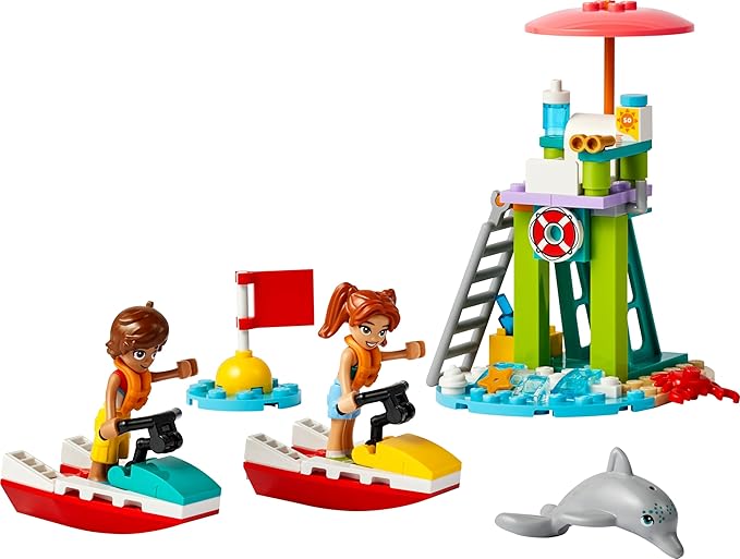 Lego Friends The Beach Jet-Ski Toy for Children with a Lifeguard - Birthday Gift Idea for Girls and Boys from 5 Years - 2 Mini Dolphin Dolphin 42623
