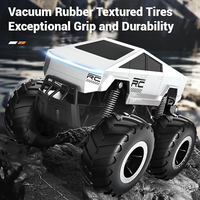 1:16 Cybertruck Remote Control Car 2.4 GHz 4WD Amphibious Off-Road Pick-up Truck with LED Light Waterproof Monster Truck Hobby RC Cars Toys for Teen Adults