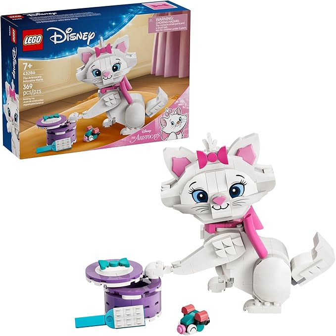 LEGO Disney The Aristocats Adorable Marie Toy Building Set - Bedroom or Desk Decor for Girls &amp Boys Ages 7+ - Disney Gifts for Birthdays - 43286