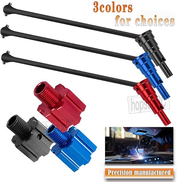 RC 10MM Drive Shaft CVD &amp Wheel Hex Hubs Upgrades Part for 1/5 X Maxx 8S Monster Truck45# Steel Driveshaft Front Rear Axles &amp Aluminum Wheel Nut &amp Wheel Hex Hops UpBlack