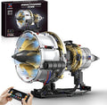 HIGH GODO Jet Engine Building Set Mini Engine Model Kit that Runs Visible Aircraft Turbofan Engine Kit with Motor Lights &amp App Control STEM Toys Gifts for Adults Teens Age 14+ (564 PCS)